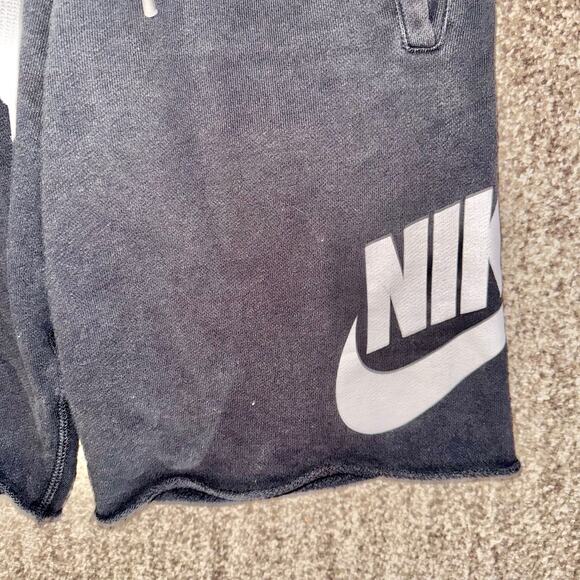 Nike Sportswear Big Swoosh Logo Cotton Shorts - Black/White Size Small - Picture 7 of 9